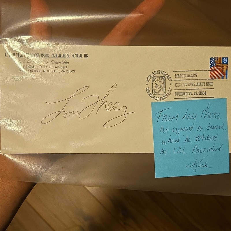 Lou Thesz Signed Cauliflower Alley Club Envelope Original Autograph Karl Lauer