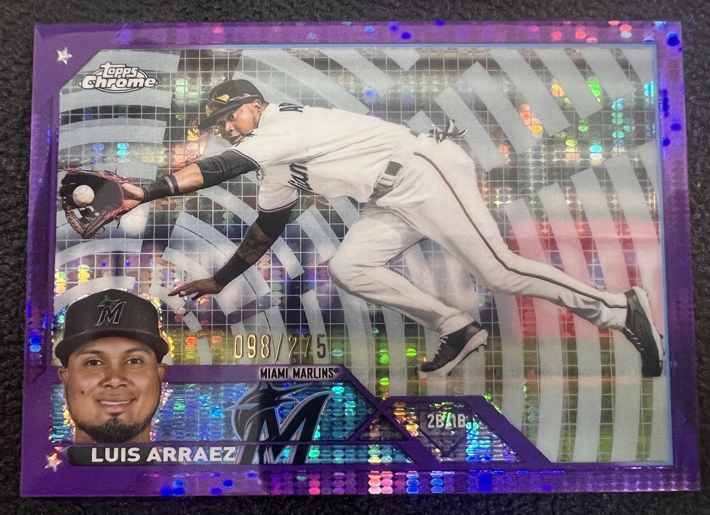 2023 Topps Chrome Luis Arraez Purple Sonar Refractor /275 Marlins #47