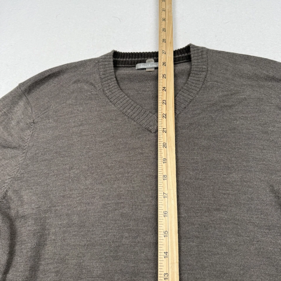 Smartwool Sweater Mens Large Gray V Neck Merino Wool Blend Pullover Lightweight - Image 4 of 4
