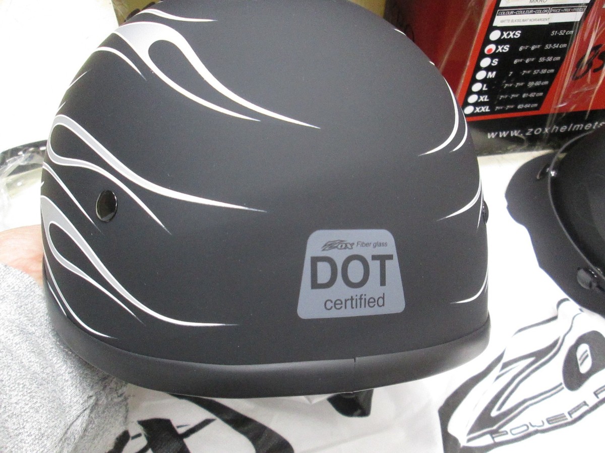 ZOX MOTORCYCLE HELMET - SHORTY OPENFACE - DOT - GETS 3 THREE
