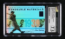 2002 Tribute Memorable Materials Blue Season 3/39 Lou Gehrig CGC 7.5 HOF 1tg5
