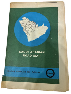 Vintage 1973 Saudi Arabia Road Map ARAMCO - ARABIAN AMERICAN OIL COMPANY