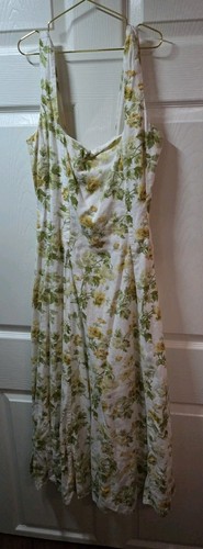 Laura Ashley Floral Sunflower Maxi Dress With Pockets Size 2 