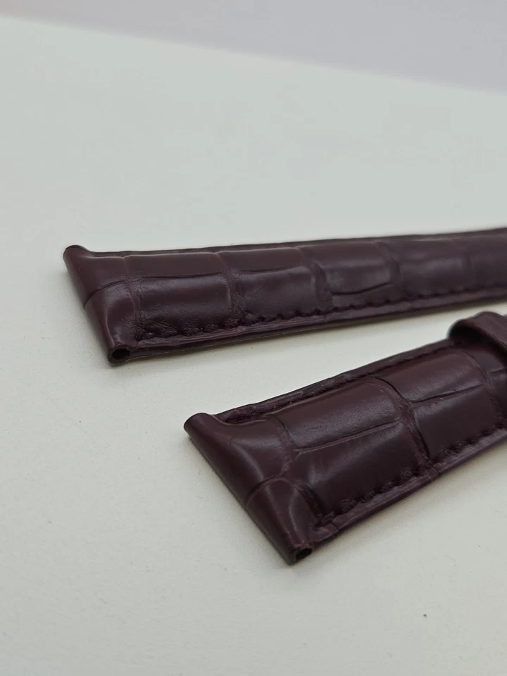 Rolex кожаный ремень, 20 мм, 346757 бордовый коричневый, аллигатор, большой размер запястья, новый - Изображение 2 из 4