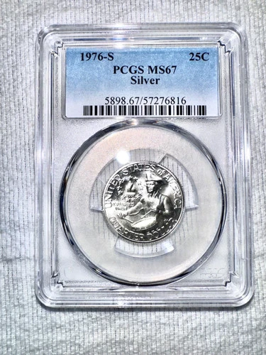 1976 S Bicentennial Washington Quarter 90% Silver PCGS MS67