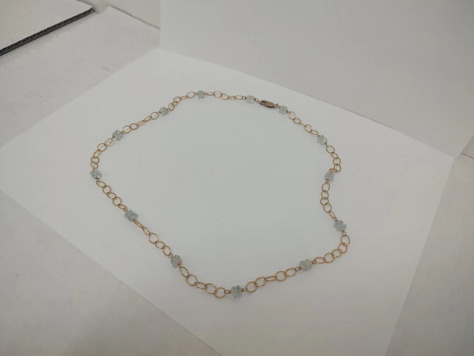 Collar aguamarina oro 14k Foto 3 de 4