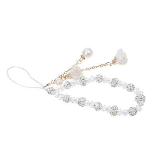 Wrist Strap Bracelet Crystal Flower Pendant Miss Phone for Lanyard - 第 4/6 張圖片