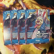 4x Buggy P-084 Starter Deck 25: Buggy (ST-25) One Piece Card Game Playset