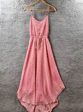 JUICY COULTURE Womens Maxi Dress Size M Pink Sleeveless A-line Drawstring