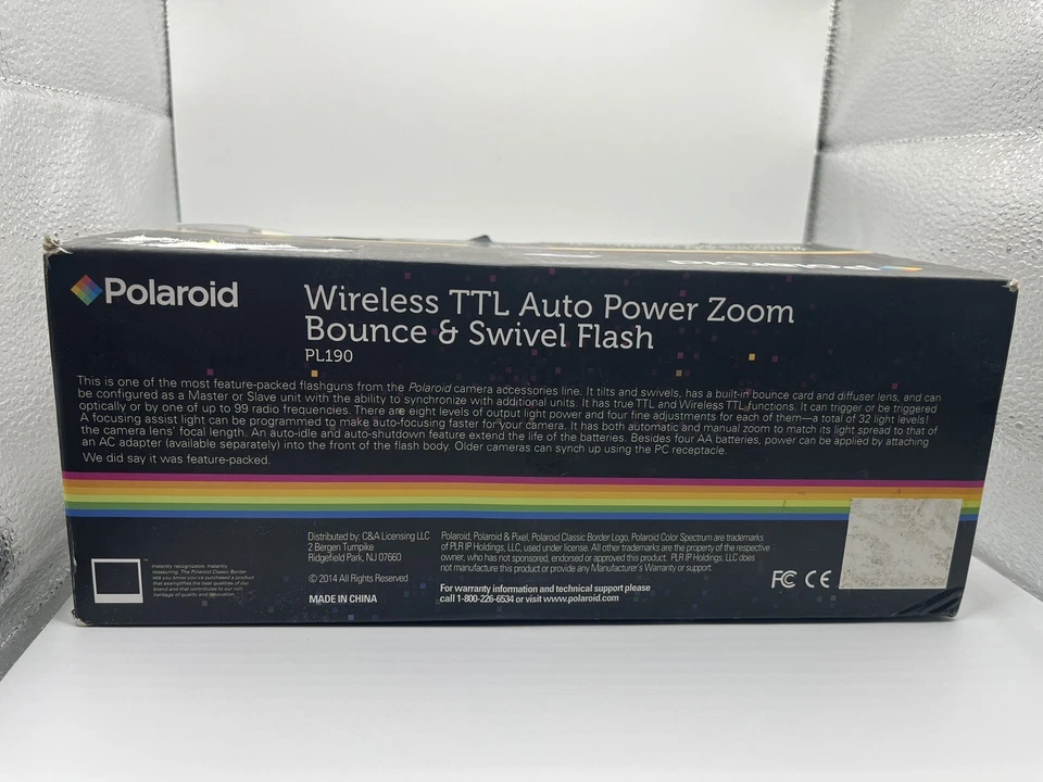 Polaroid Wireless TTL Auto Power Zoom Bounce and Swivel Flash PL190 for NIKON - Image 3 of 3