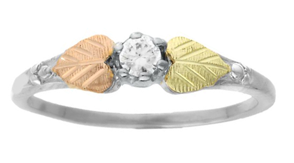 Dakota Black Hills Gold on Silver Lab-Created 3 mm CZ Ring