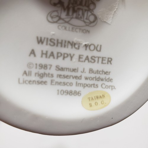 Precious Moments Wishing You a Happy Easter 1987 Girl Bunny Rabbit Enesco PMI - 第 9/11 張圖片