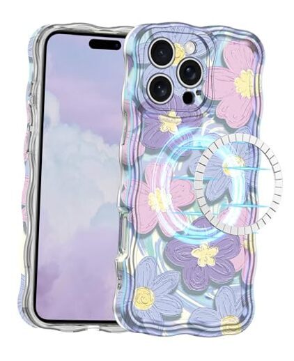 for Case, [Compatible with MagSafe] Oil Painting Printed iPhone 16 Pro Flower