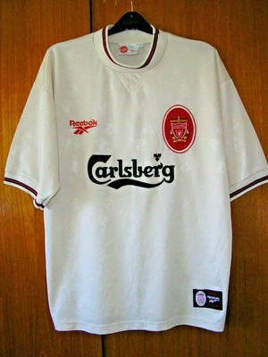 Liverpool Football Shirt Reebok 1996/7 Cream Away size L 42/44 | eBay