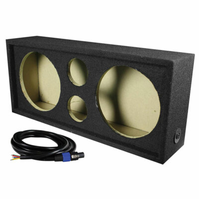 Q Power Car Audio Empty Chuchero Box w/ Dual 10'' Speaker & 3-3/4  Tweeter Holes