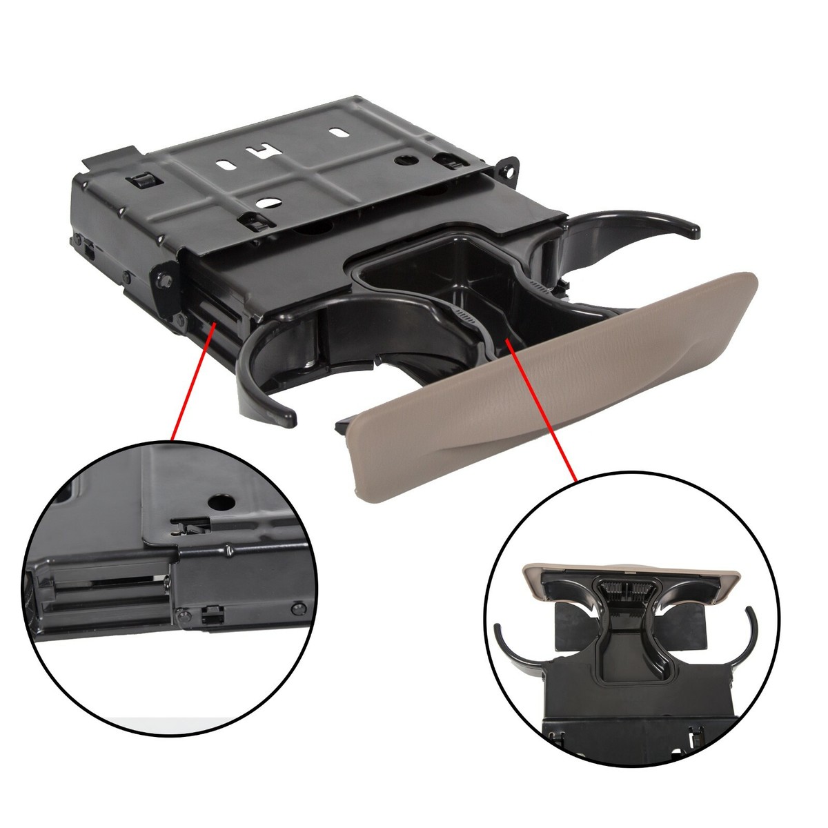 YC3Z-2513560-CAB 2000-2004 Ford 99 00 01 Super Duty F250 F350 F450 F550 OEM Ford Dash Cup Holder Parchment Tan Yc3z2513560cab