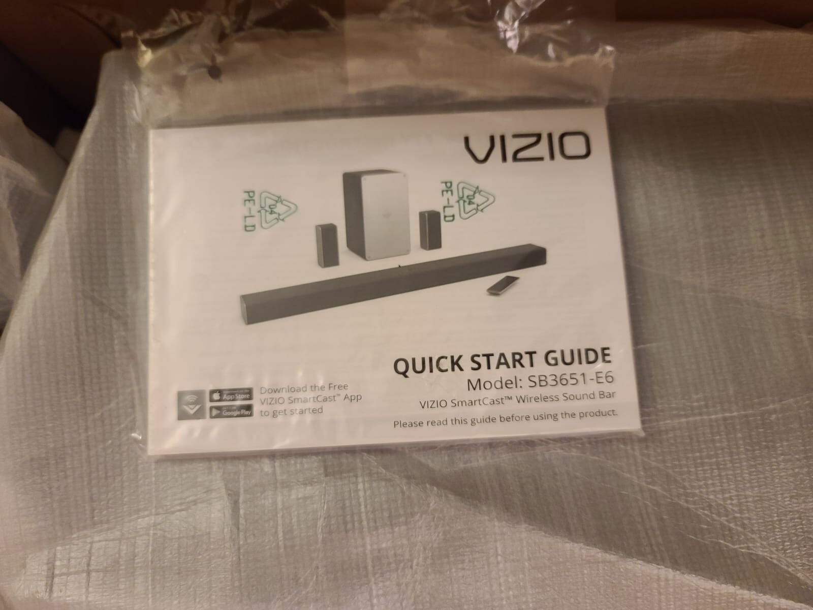 BRAND NEW VIZIO SB3651E6 36" Sound Bar w/Subwoofer Satellite Speakers