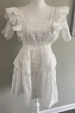 NWT Urban Outfitters Dress Cottagecore Cream Lace Large L New