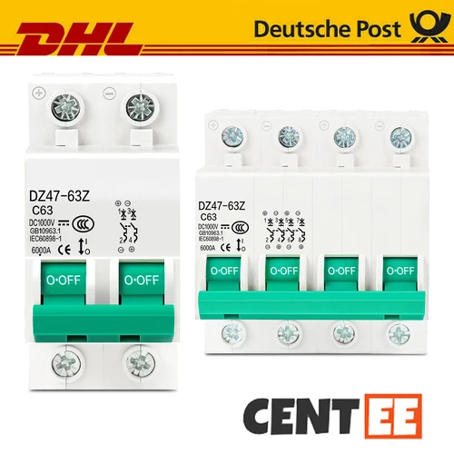 Leitungsschutzschalter DC1000V Solar Photovoltaik 4/2/1P 10A-125A Trennschalter