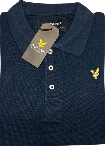 LYLE AND SCOTT SHORT SLEEVE SOLID COLLAR SIGNATURE LOGO POLO SHIRT - Picture 6 of 9