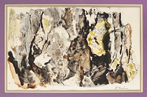 1950s L. Madura Abstract Gouache Painting Mid Century Modern Watercolor Vintage - Picture 3 of 5