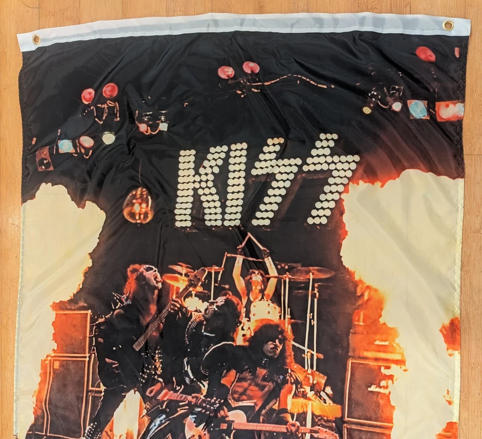 GIANT KISS ALIVE! 1975 DETROIT RC 3X5 FLAG BANNER GENE PAUL ACE PETER NEW *L@@K* - Image 2 of 4