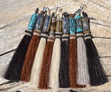 4.5" 100% Horsehair Zipper Pull w/Beads - Various Colors - Jacket/Backpack/Purse