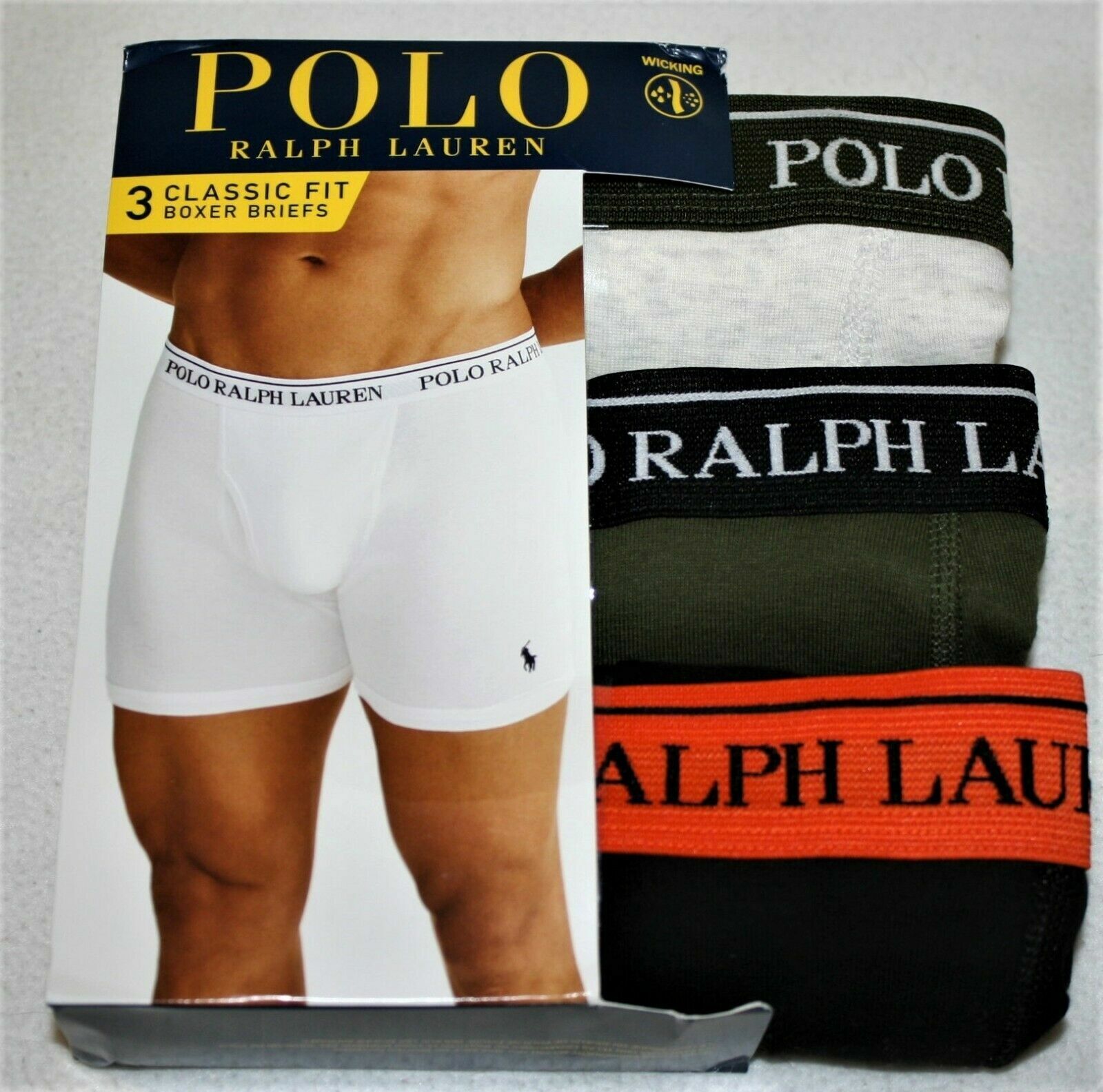 3 PACK Polo Ralph Lauren Boxer Briefs Multi Classic Reinvented NEW Underwear