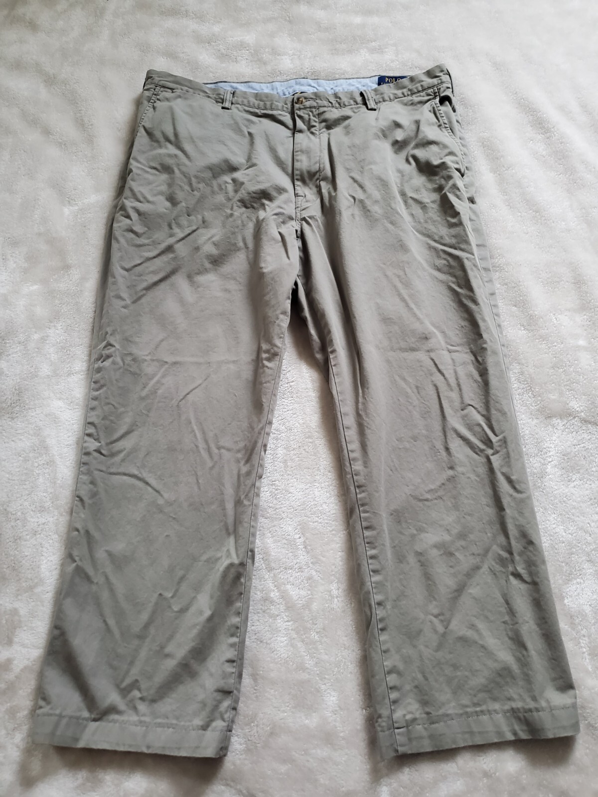 PONY Polo Ralph Lauren Elasticizzata Vestibilità Classica Chino Grigio Pantalone Uomo 40x26 Orlato