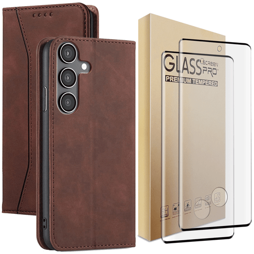 Funda/Protector de Pantalla Magnética Abatible de Cuero para Samsung Galaxy S24+ Plus - Imagen 19 de 24