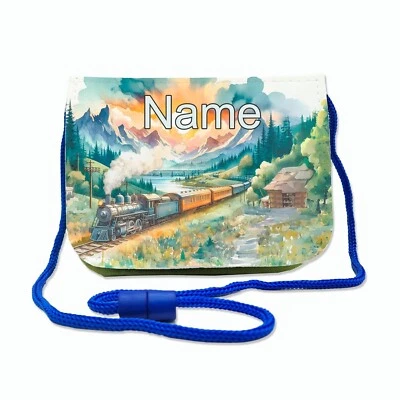 MAUS-DESIGN Brustbeutel Kinder Zug Name | Geldbörse zum Umhängen | personalisiert