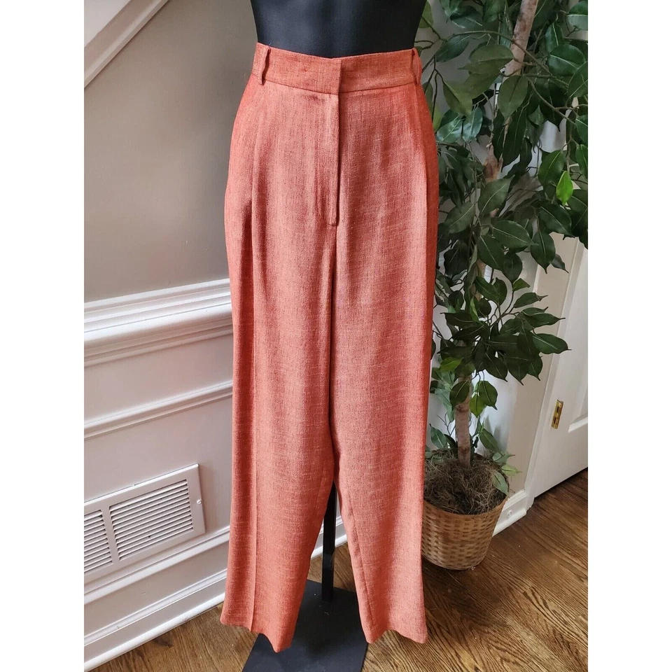 Camisa y pantalón Doncaster naranja poliéster rayón manga larga cuello 2 piezas traje 12 Foto 2 de 4