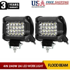 2x 4inch 24W LED Work Light Bar Flood Pods Off Road Driving Fog Lamp Bumper SUV