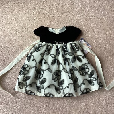 NWT BISCOTTI HOLIDAY SEASON/ PARTY DRESS, 9 MONTH, BLACK/ WHITE, SPARKLY  PINS | eBay