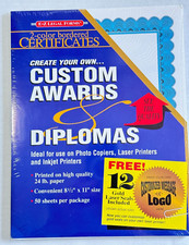 Award Certificate Diploma Inkjet Printer Paper Letter 8-1/2" x 11" 50 Sheets