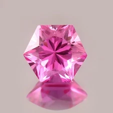 AAA Fantastic 9x9 MM Natural Ceylon Pink Sapphire Loose Hexagon Gemstone Cut
