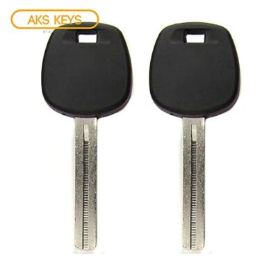 (2 Pack) AKS Keys Uncut Chipped Transponder Key for Kia 4D60 Chip KK7-PT