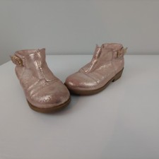 Youth Girls 9 Cat Jack ankle boots zip up pink glitter