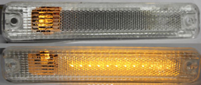 FORD 73-79 PICK UP LED Clear side markers NEW BUILTIN LED Amber PAIR OEM DESIGN