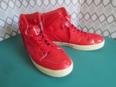 Vintage Retro Old School Supra Patent Red Hi-Top Vaider Sneaker