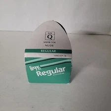 Vintage Leggs Sheer toe Regular Nude  size Q Sheer Toe  14302 SQN 16 pantyhose 