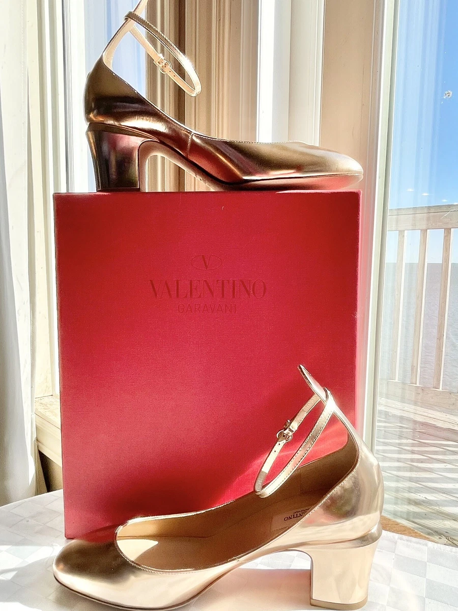 VALENTINO Garavani TanGo Tango Rose Gold Patent Leather Halo Strap Pumps Size 39 eBay