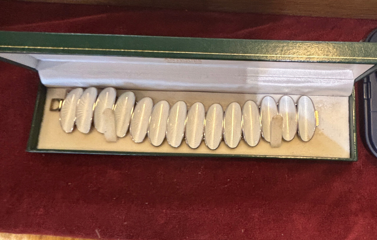 Sterling solid silver enamel David Andersen guill… - image 8