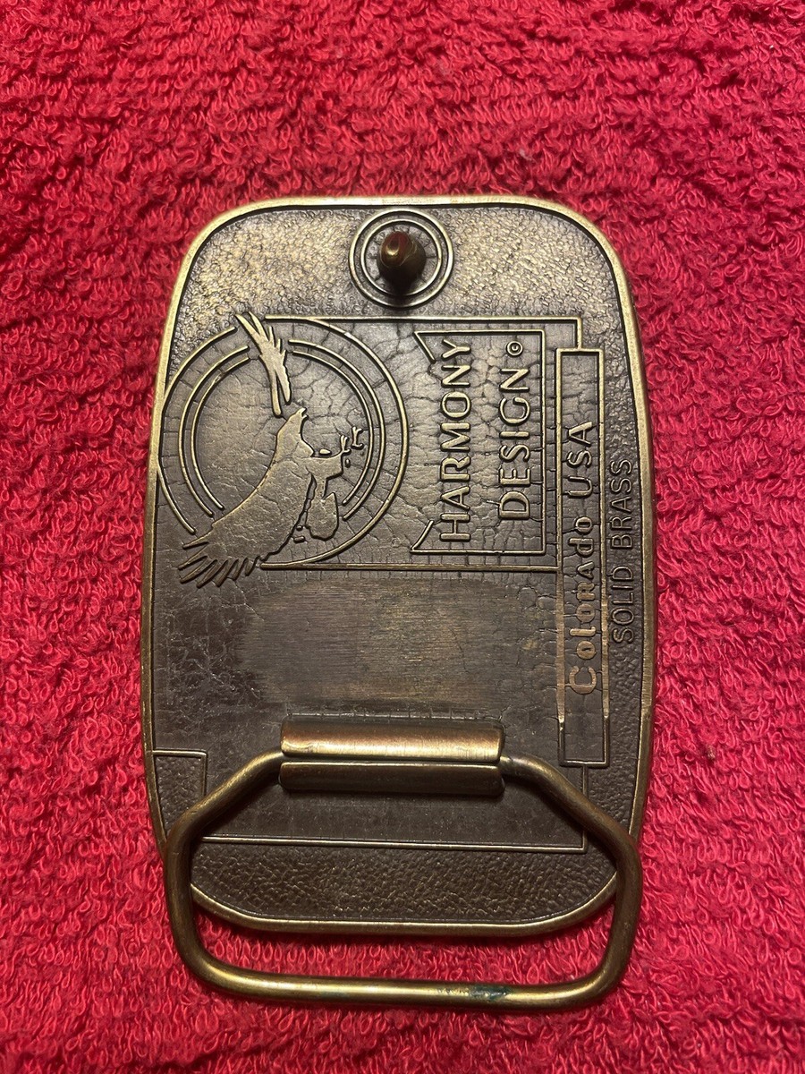 Vintage Harmony Design Solid Brass Honda GoldWing Belt Buckle View 3