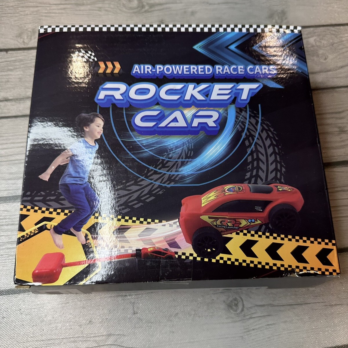 Toy Car Air Powered Race Cars Red Car Ramp Manual Air Pump Racer