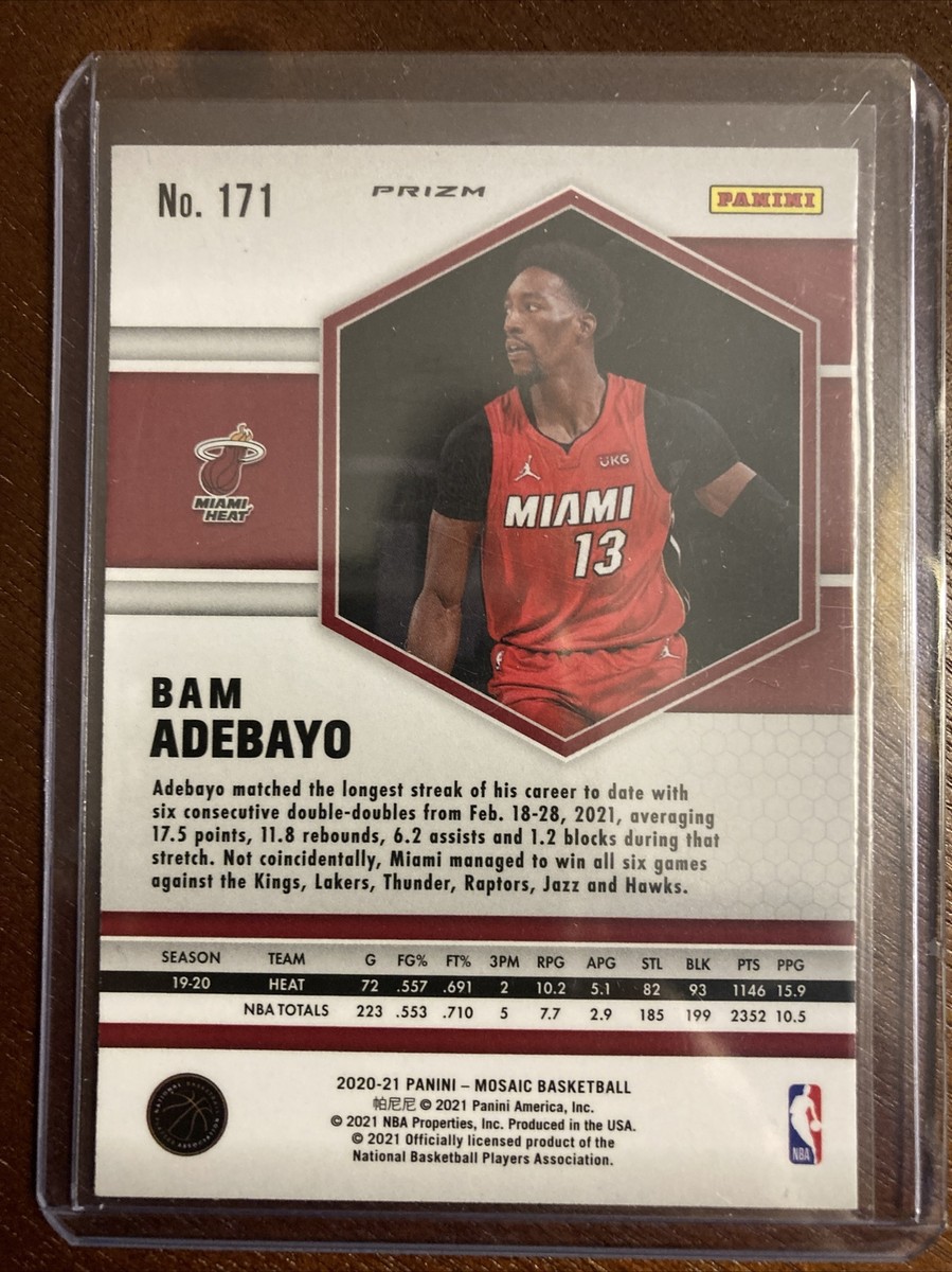 2020-21 Panini Mosaic BAM ADEBAYO Ultra-Rare Mosaic Genesis Prizm