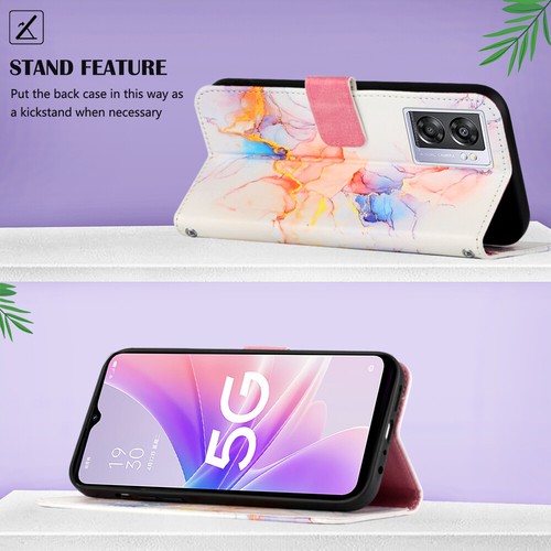 For OPPO RENO 7 6 5 4 Pro Plus Lite Luxury Leather Flip Wallet Marble Stand Case - Picture 44 of 53