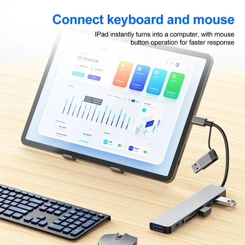 8 in 1 Multiport USB-C Hub Type C To USB 3.0 2.0 Multi-hub Dock Splitter Adapter - Picture 5 of 10