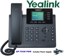 Yealink SIP-T34W-PWR Entry Level IP Phone w/ Power Supply SIP-T34W 4 VoIP Color