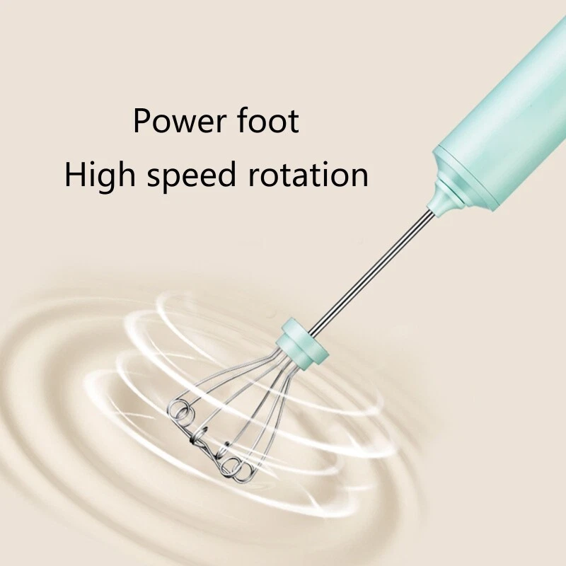 Milk Frother Cordless Electric Beater Handheld for 2 Stirred Heads